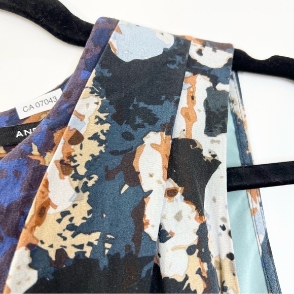 Andrew Marc blue floral silk blend sleeveless sheath dress 4 - Picture 7 of 12